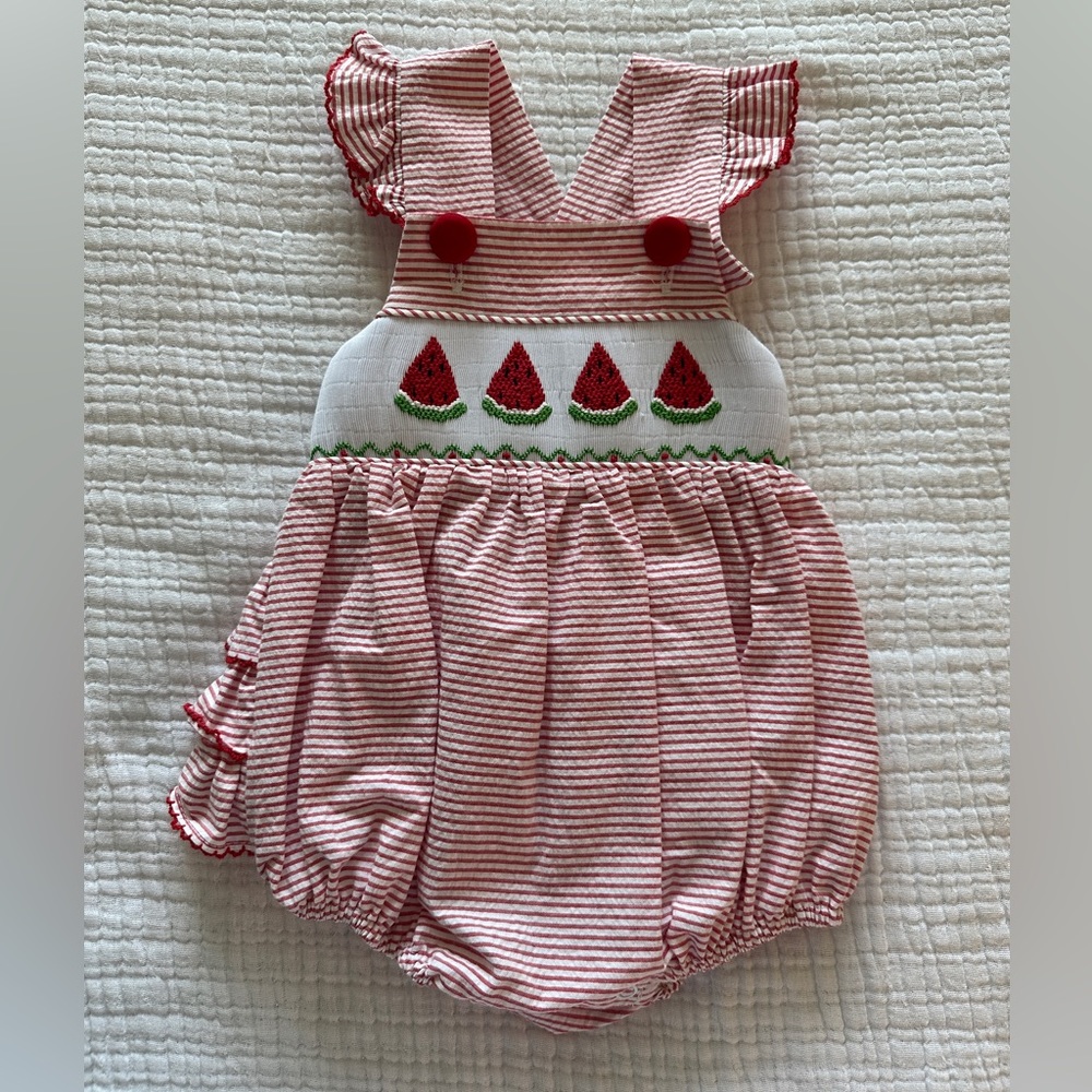 Classic Whimsy Smocked Watermelon Bubble